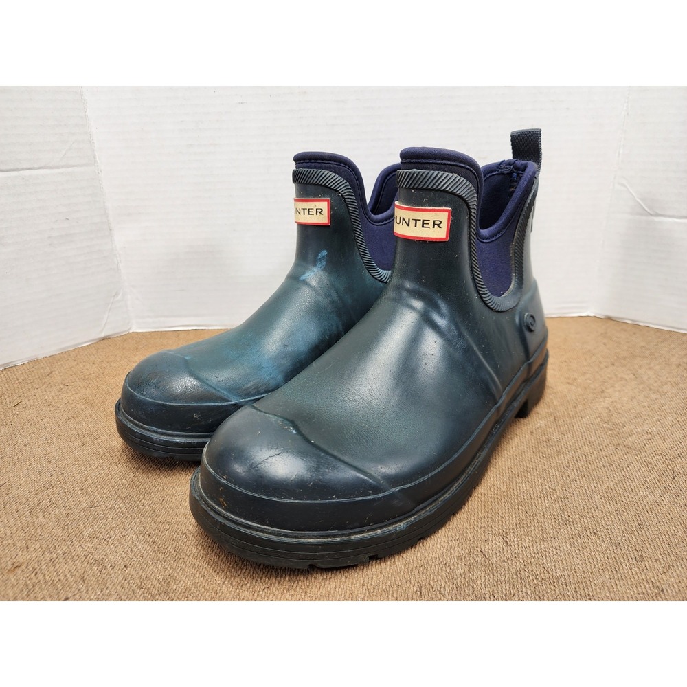 Hunter Green Waterproof Chelsea Ankle Rubber Rain Boots Mens Size US 7
